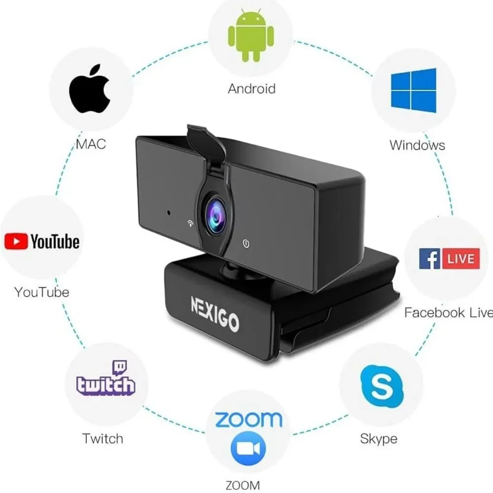 NexiGo N660 1080P Business Webcam • Dual‎ Microphone & Privacy Cover